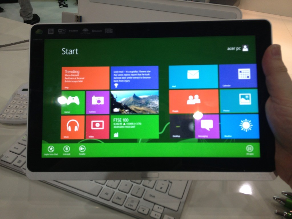 Surely in tablet mode this acer iconia is just too big? #bett2013